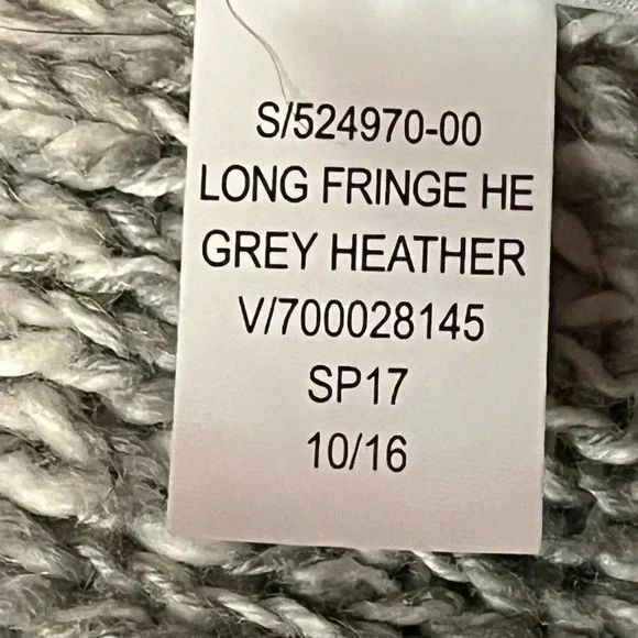 GAP Longline Boho Fringe Open Front Heather Gray Cardigan Sweater - Picture 10 of 11